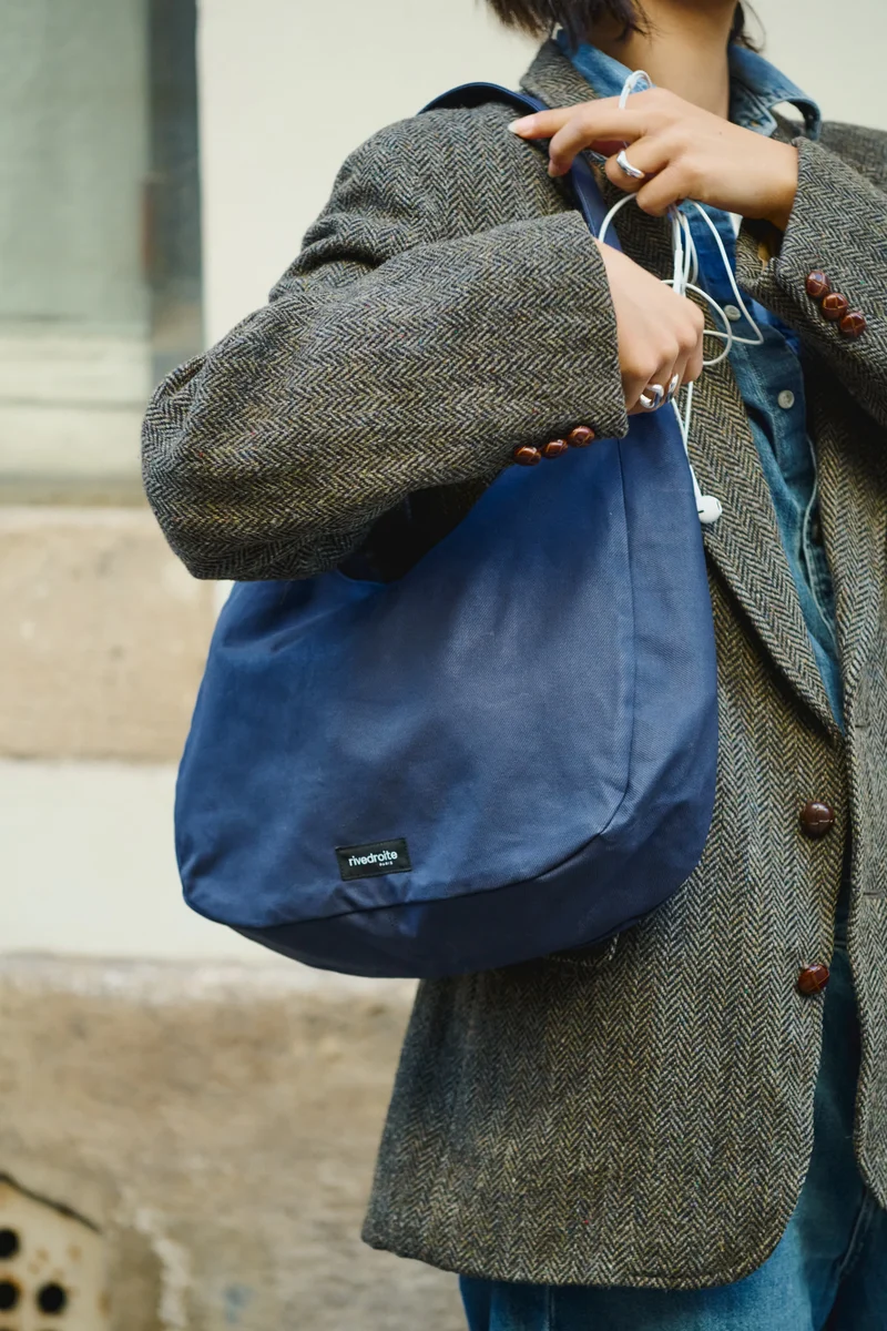 Clavel le sac à main - Coton organique enduit Bleu