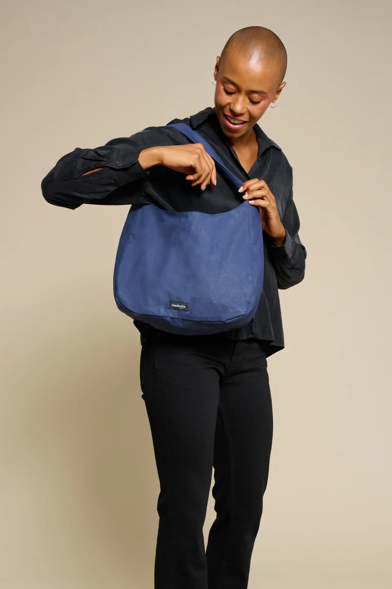 Clavel le sac à main - Coton organique enduit Bleu