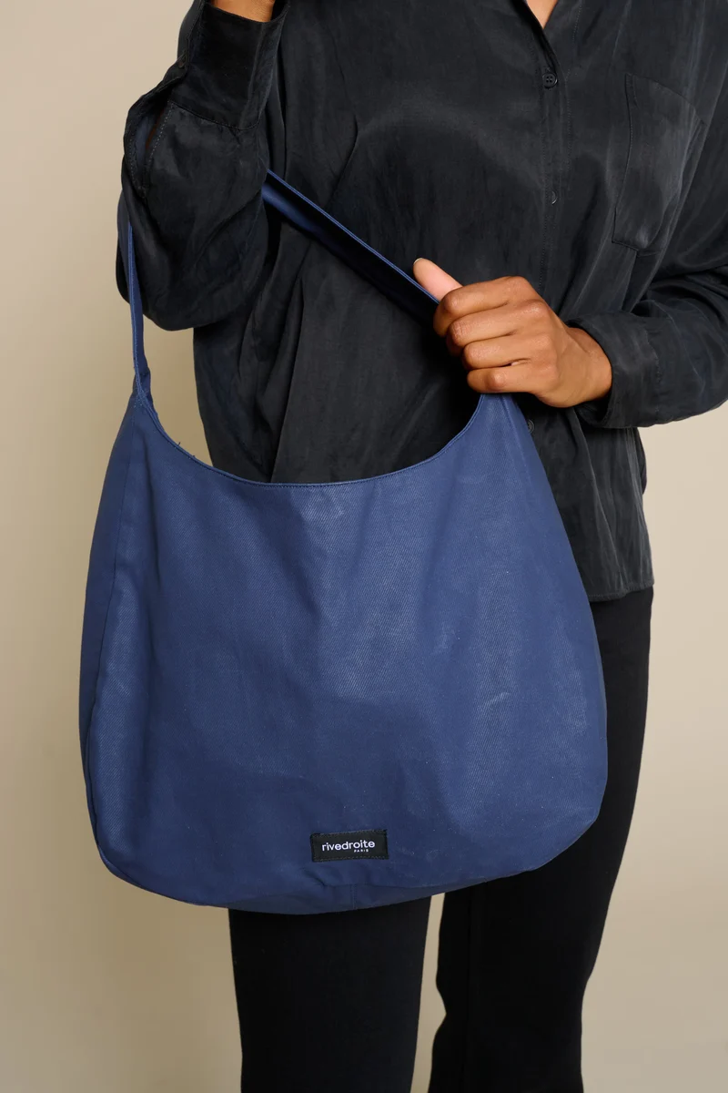 Clavel le sac à main - Coton organique enduit Bleu