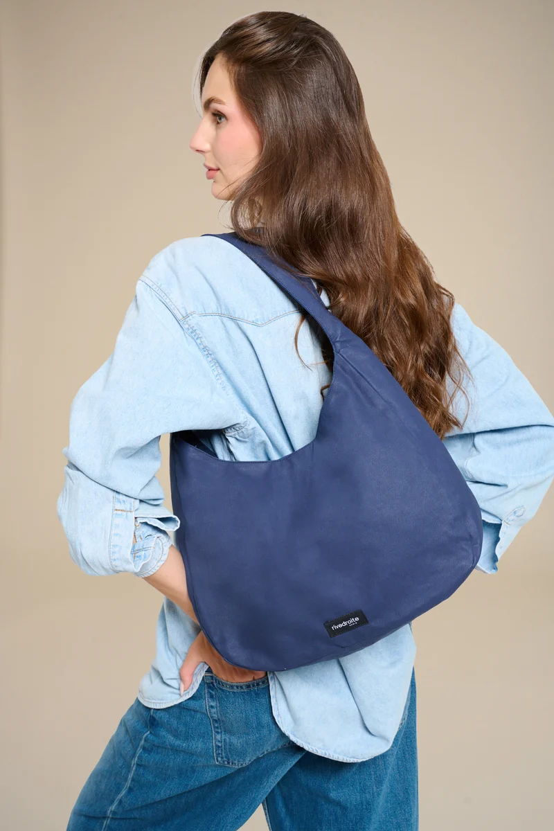Clavel le sac à main - Coton organique enduit Bleu