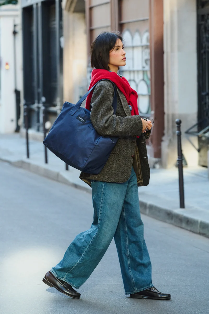 Célestins le sac 24 heures - Coton organique enduit Bleu