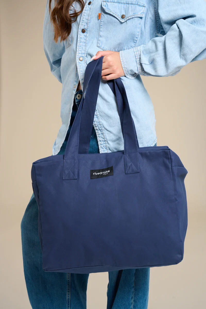 Célestins le sac 24 heures - Coton organique enduit Bleu