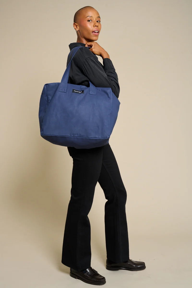 Célestins le sac 24 heures - Coton organique enduit Bleu