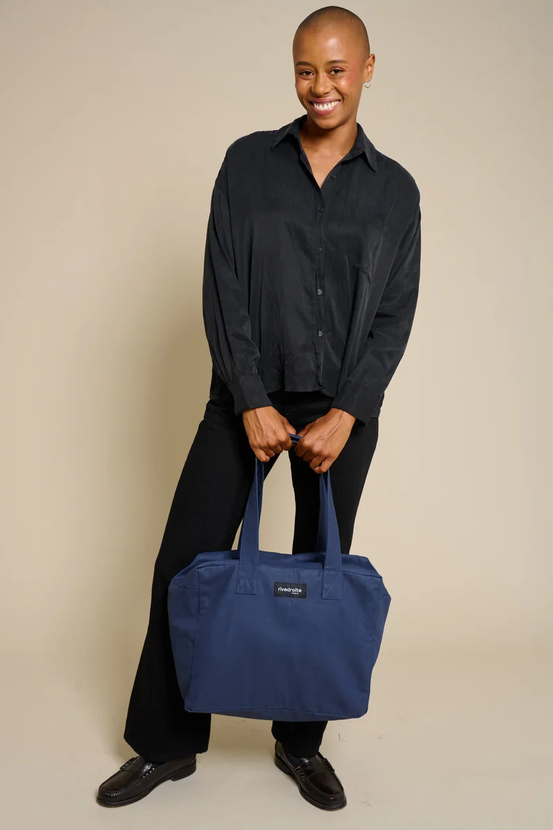 Célestins le sac 24 heures - Coton organique enduit Bleu