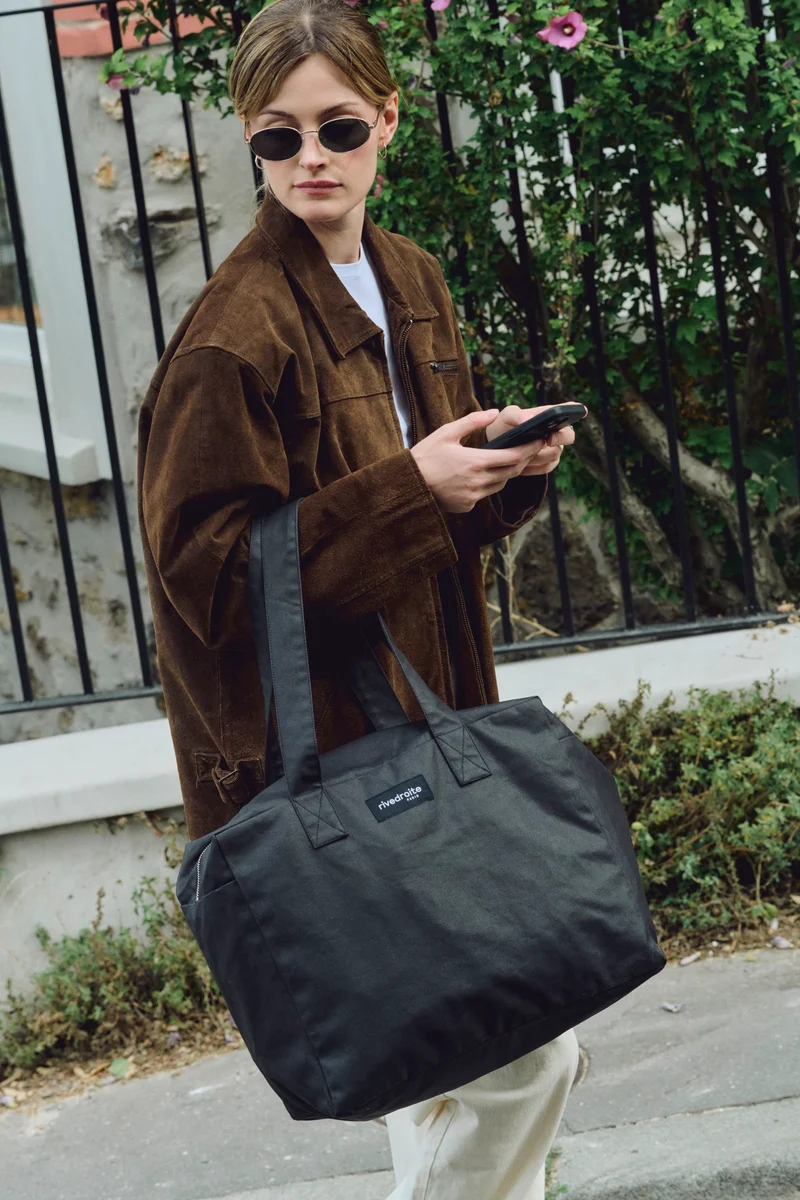 Célestins le sac 24 heures - Coton recyclé ciré Noir