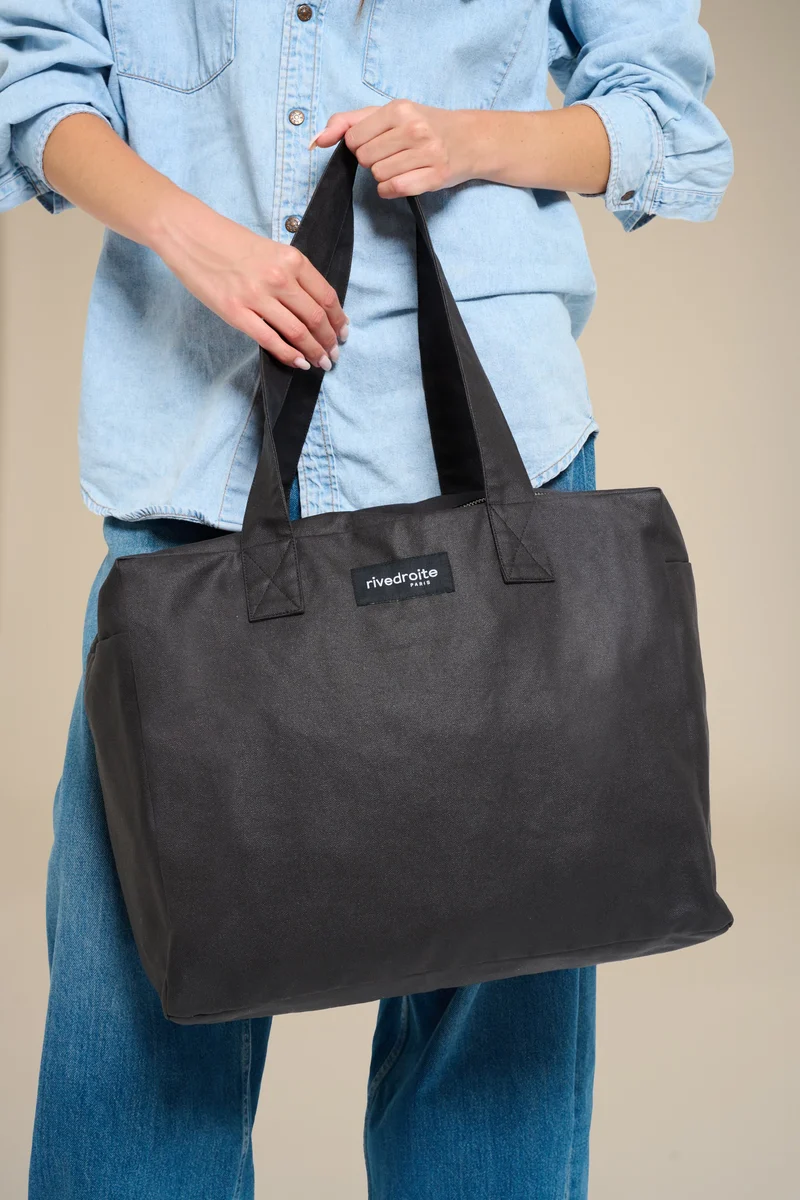 Célestins le sac 24 heures - Coton recyclé ciré Noir