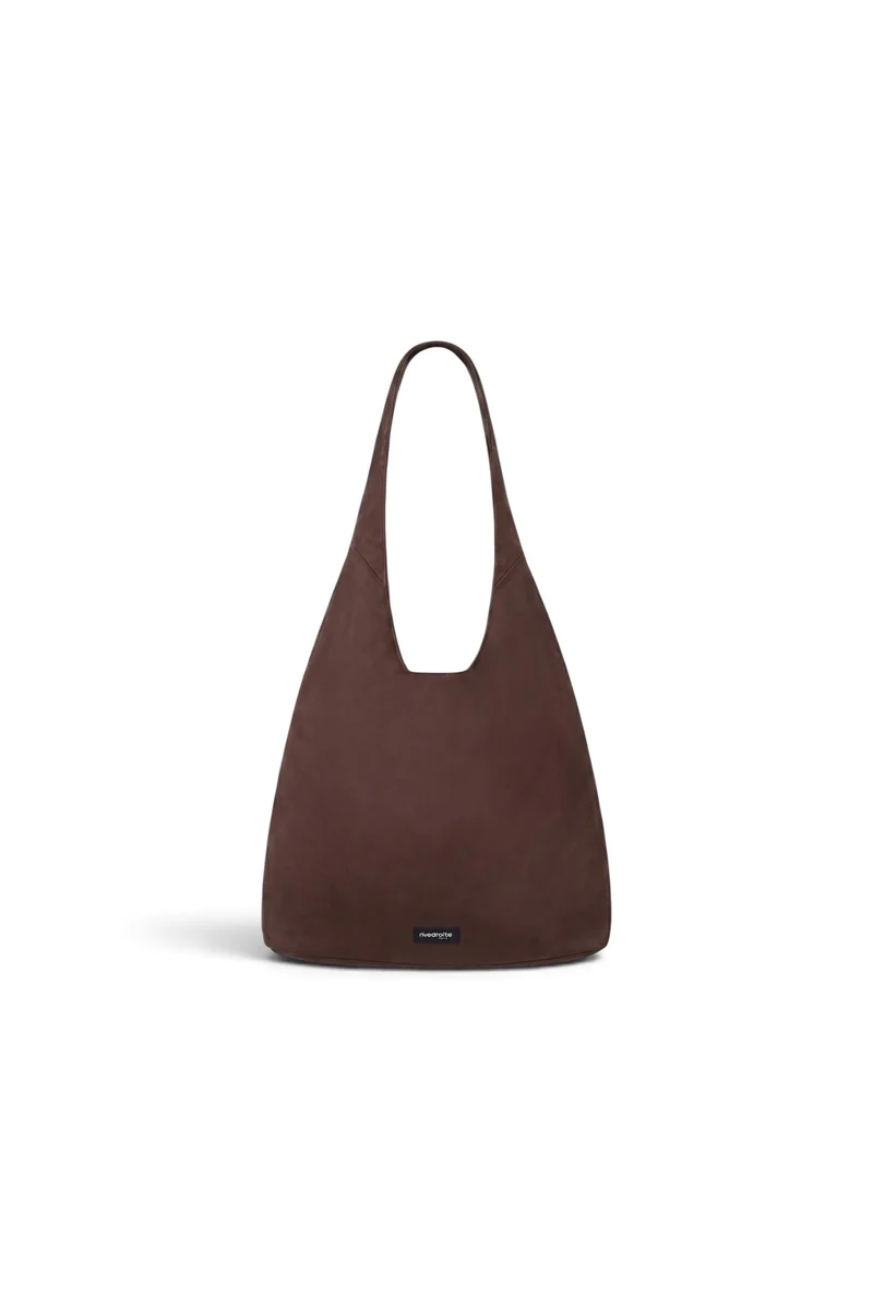 Richelieu le sac hobo - Coton recyclé ciré Marron Chocolat