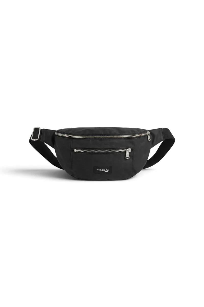 Orsel le sac banane - Coton recyclé ciré Noir