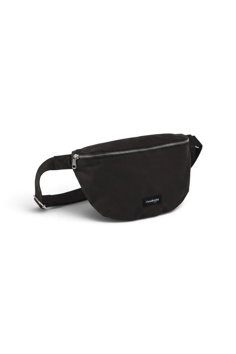 Custine le sac banane - Coton recyclé ciré Noir