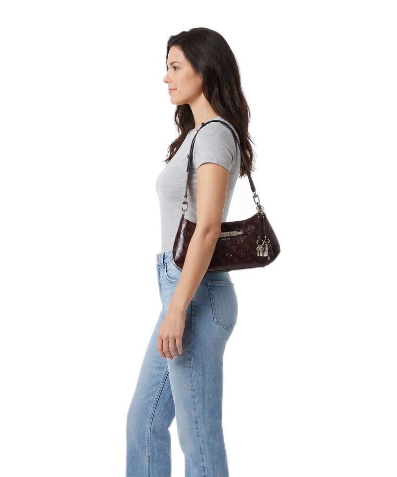 Guess Carmella Sac porté épaule burgundy logo