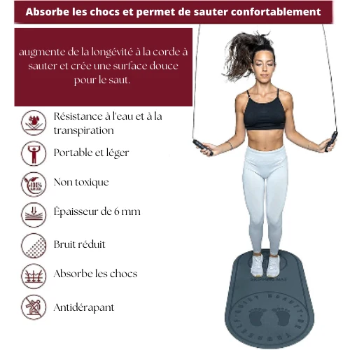 Tapis corde à sauter épais, anti-bruit | Silento™