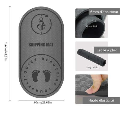 Tapis corde à sauter épais, anti-bruit | Silento™
