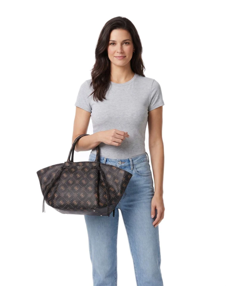 Guess Allegra Girlfriend Logo Sac à main espresso logo