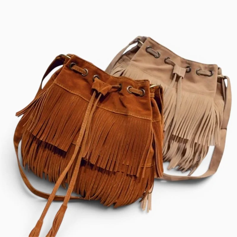 Sac Bandoulière Femme Daim À Franges