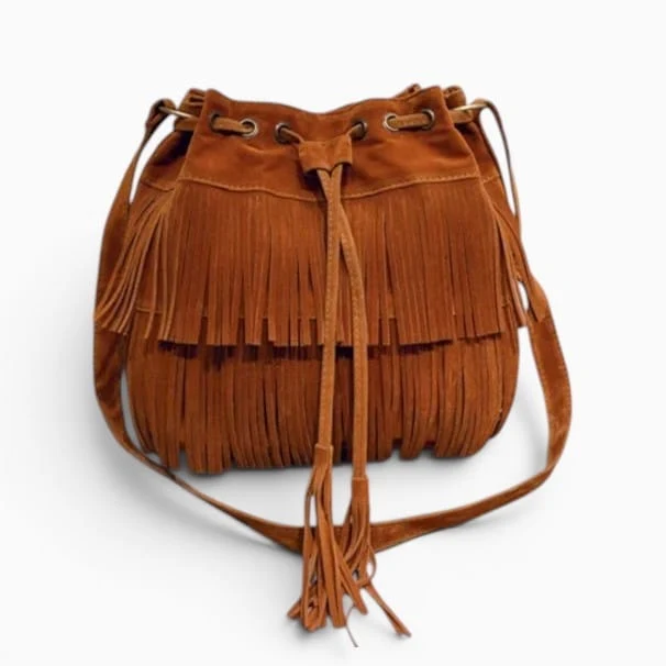 Sac Bandoulière Femme Daim À Franges