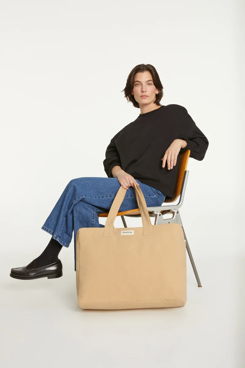 Elzévir le grand sac weekend - Coton recyclé beige
