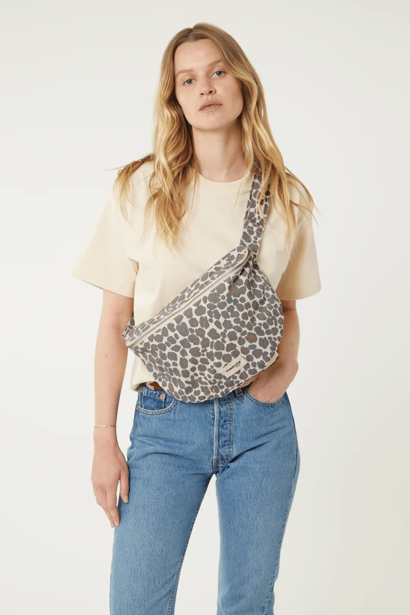Custine XL le sac banane - Polycoton recyclé Léopard Gris