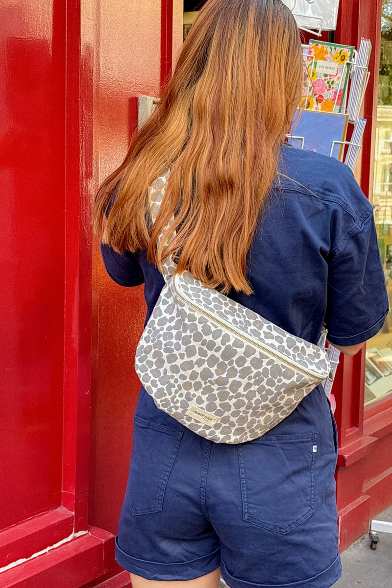 Custine XL le sac banane - Polycoton recyclé Léopard Gris
