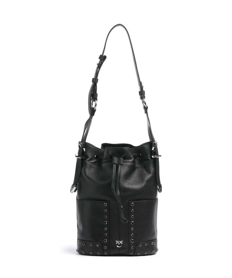 Pinko Mini Sac seau nero/limousine/shiny nickel