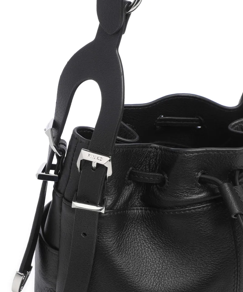 Pinko Mini Sac seau nero/limousine/shiny nickel
