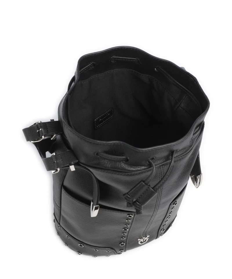 Pinko Mini Sac seau nero/limousine/shiny nickel