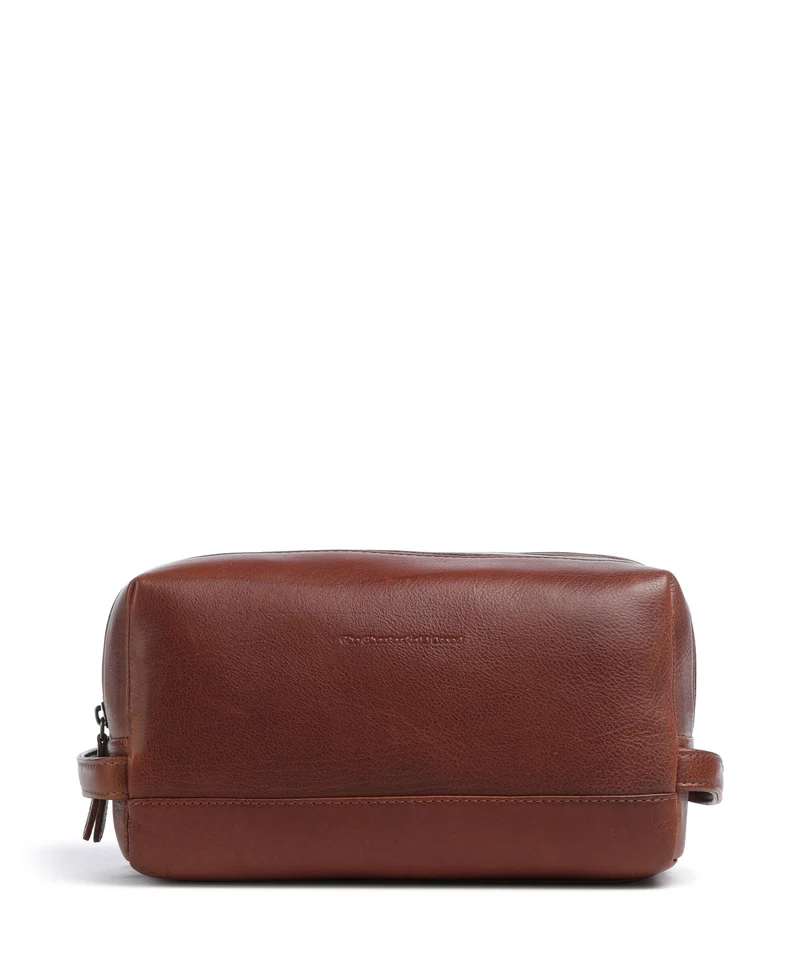 The Chesterfield Brand Wax Pull Up Cow Montelaro Sac à cosmétiques cognac