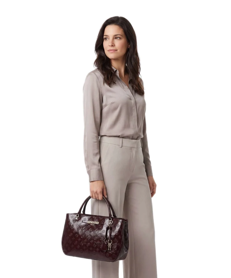 Guess Carmella Girlfriend Sac à main burgundy logo