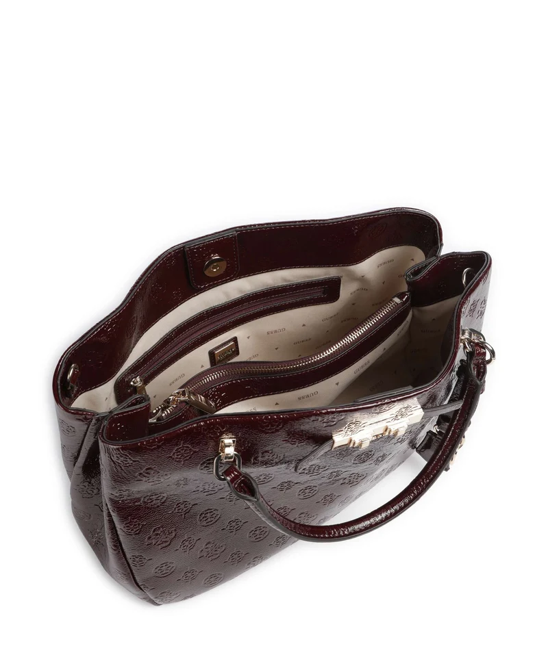 Guess Carmella Girlfriend Sac à main burgundy logo