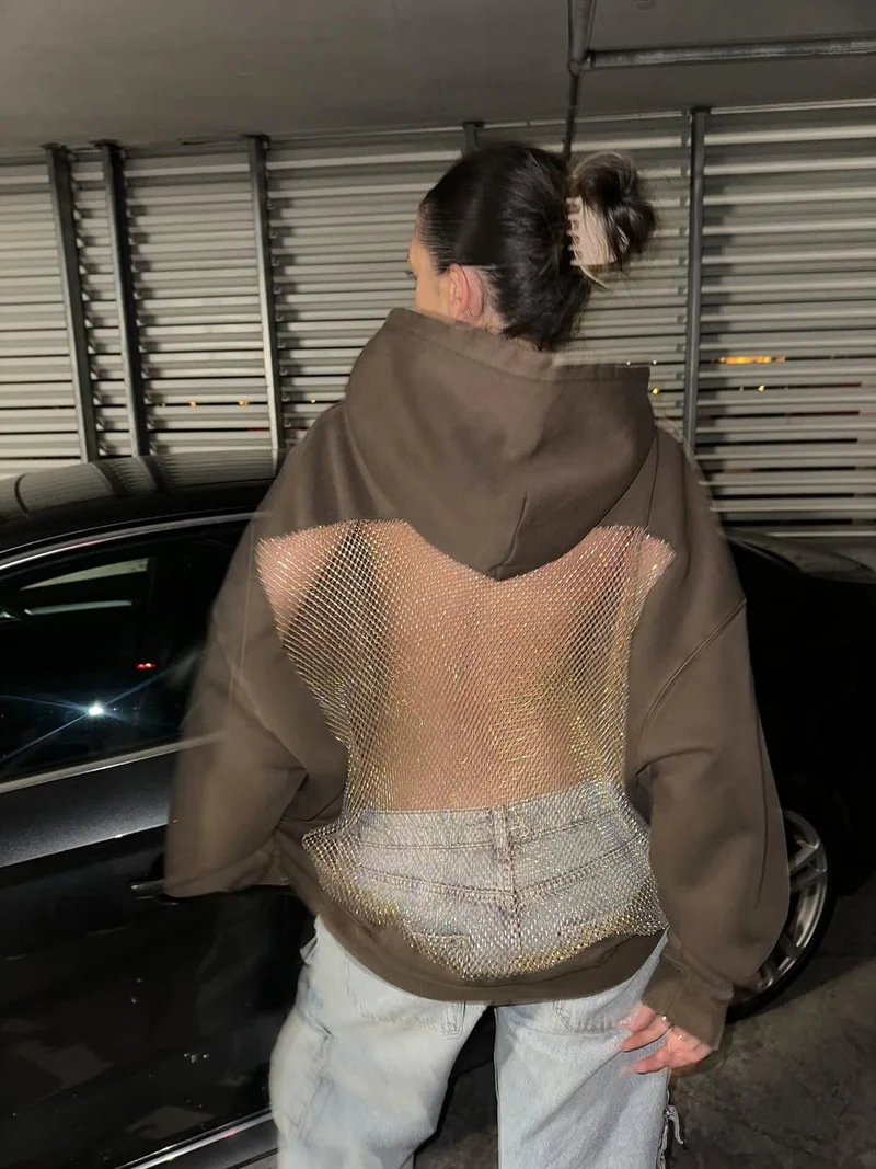 Sweat à Capuche Femme Dos Nu