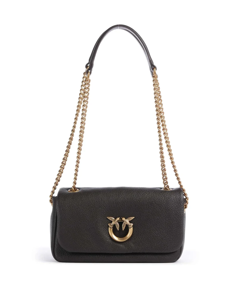 Pinko Click Soft Horizontal Chain Sac porté épaule marrone marasca/antique gold