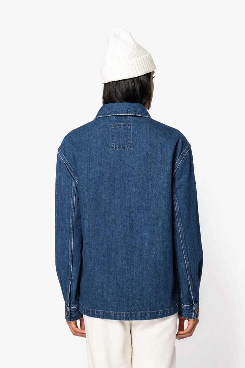 Veste en jean écoresponsable à épaules tombantes