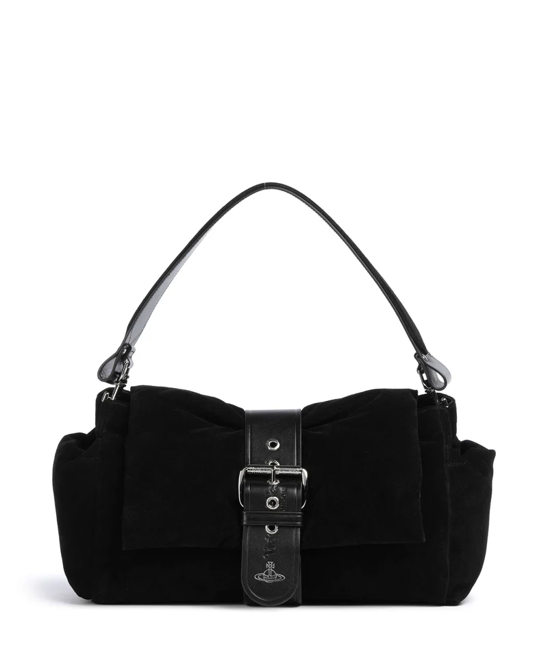 Vivienne Westwood Hazel Treasure Suede XL Sac porté épaule black