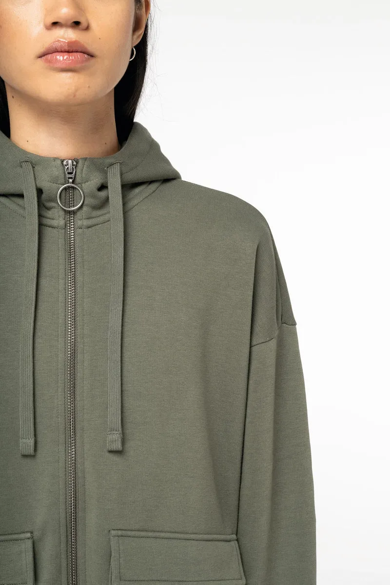 Sweat-shirt écoresponsable zippé à capuche French Terry