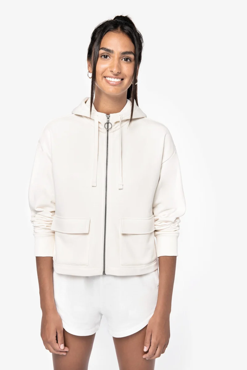 Sweat-shirt écoresponsable zippé à capuche French Terry