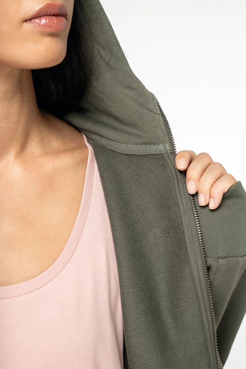 Sweat-shirt écoresponsable zippé à capuche French Terry