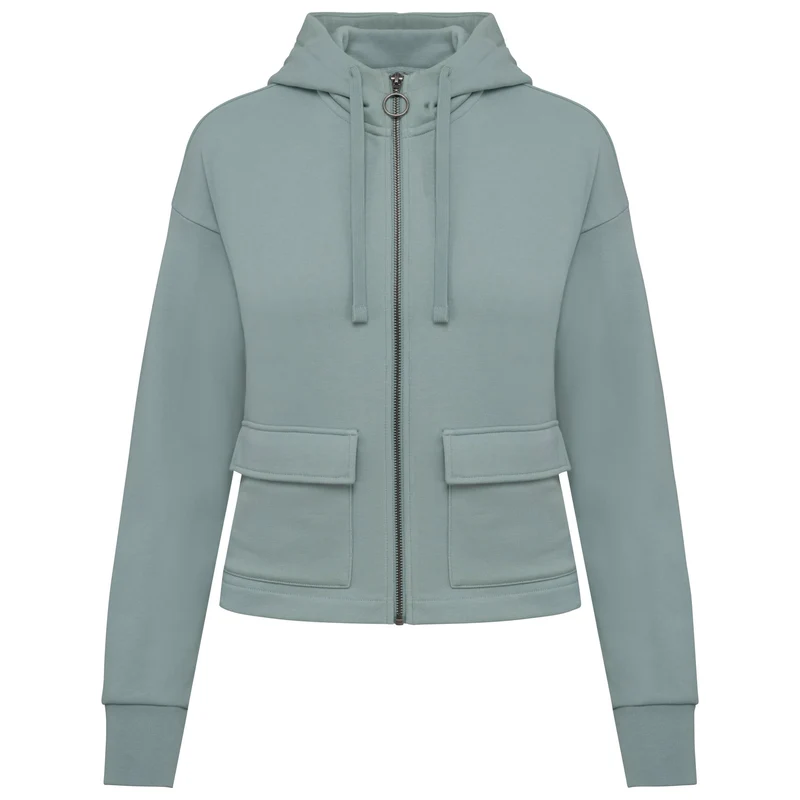 Sweat-shirt écoresponsable zippé à capuche French Terry