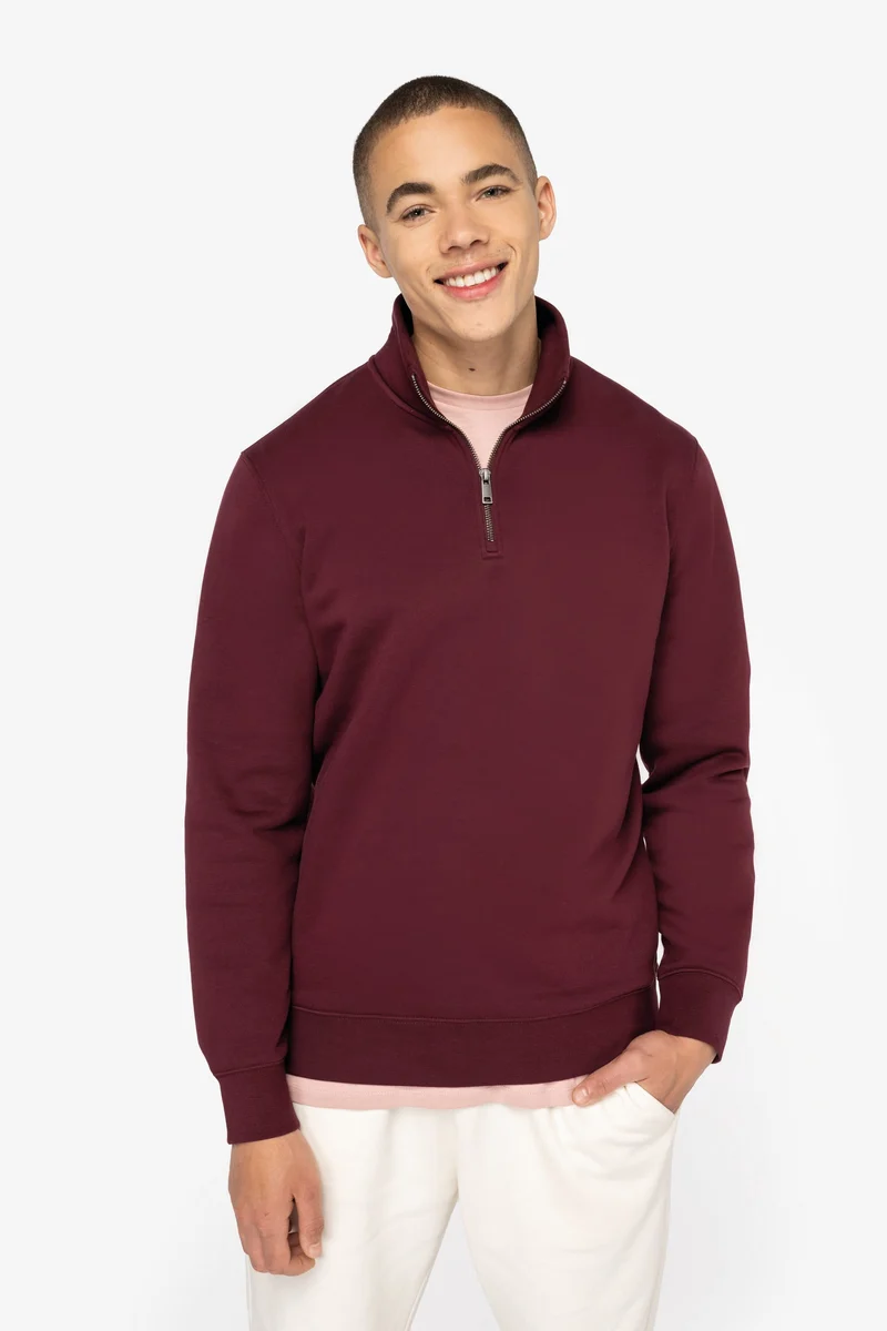 Sweat-shirt écoresponsable à col montant zippé