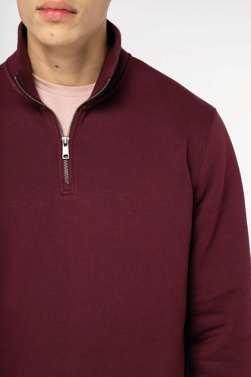 Sweat-shirt écoresponsable à col montant zippé