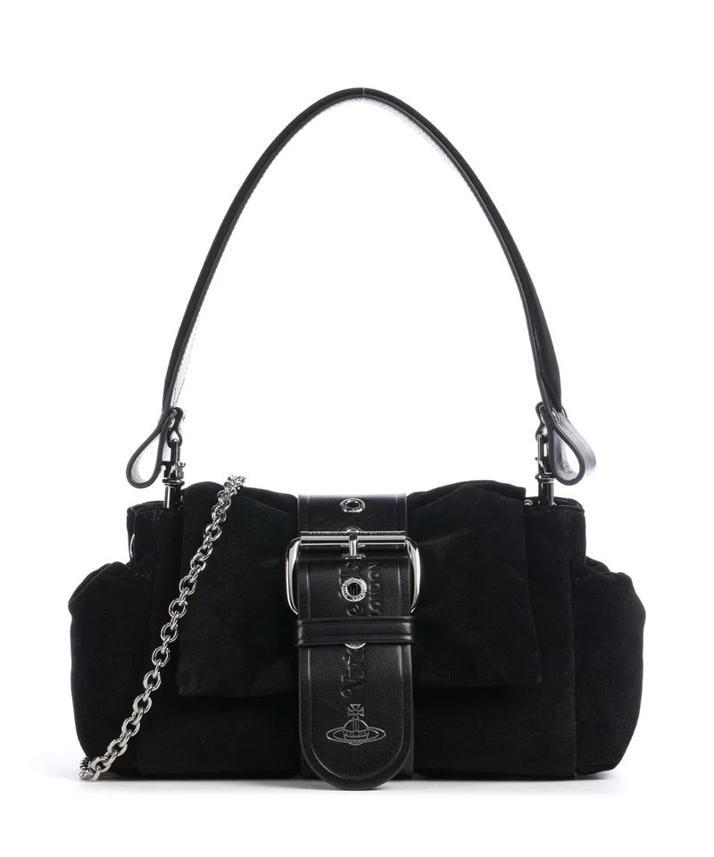 Vivienne Westwood Hazel Treasure Suede Sac porté épaule black