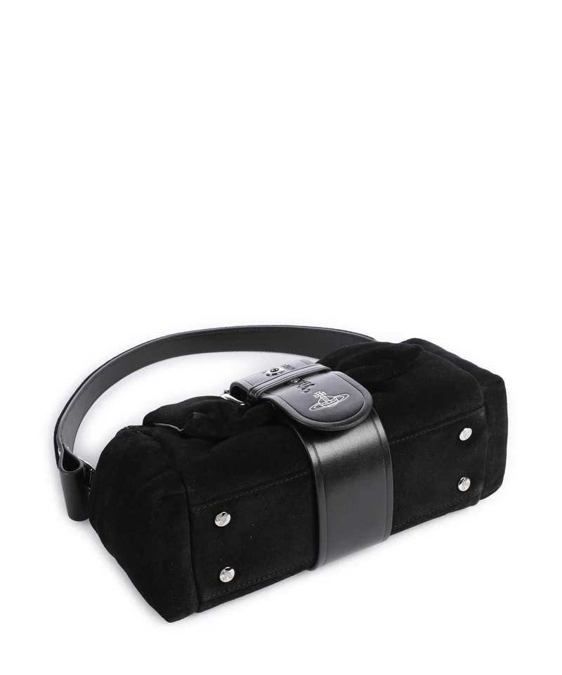 Vivienne Westwood Hazel Treasure Suede Sac porté épaule black