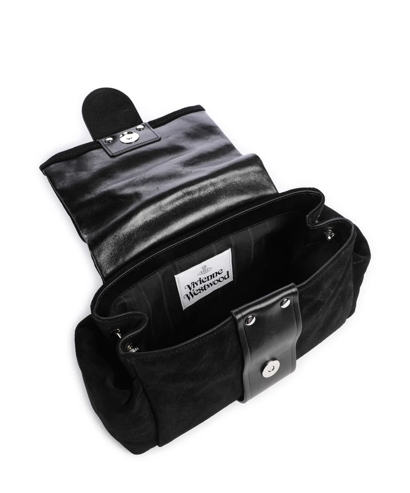 Vivienne Westwood Hazel Treasure Suede Sac porté épaule black