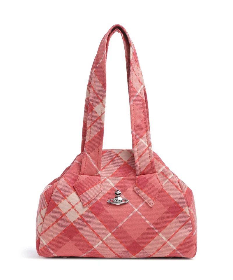 Vivienne Westwood Archive Wool Tartan Medium Sac porté épaule fraser pink