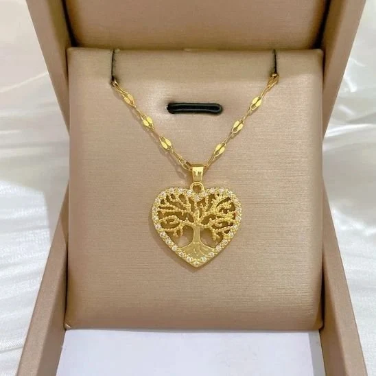 Collier Arbre De Vie Cœur, Pendentif Pour Femme | Spirituel