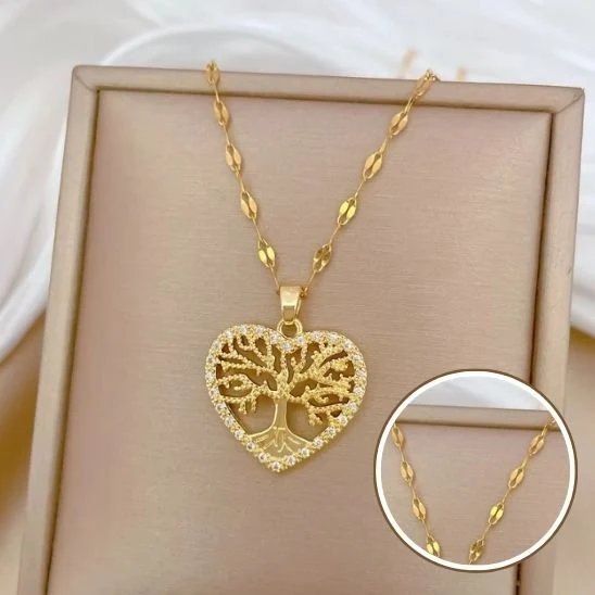 Collier Arbre De Vie Cœur, Pendentif Pour Femme | Spirituel