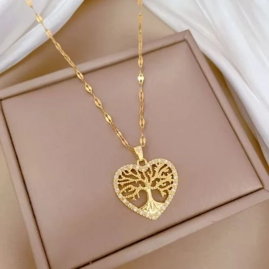 Collier Arbre De Vie Cœur, Pendentif Pour Femme | Spirituel