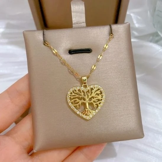 Collier Arbre De Vie Cœur, Pendentif Pour Femme | Spirituel