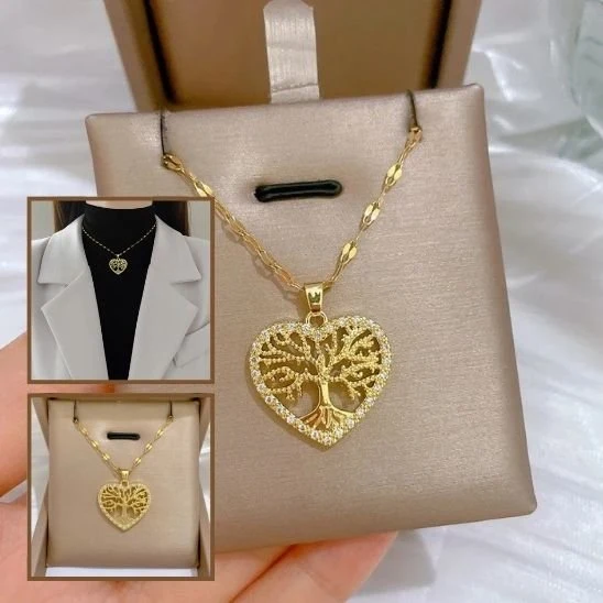 Collier Arbre De Vie Cœur, Pendentif Pour Femme | Spirituel