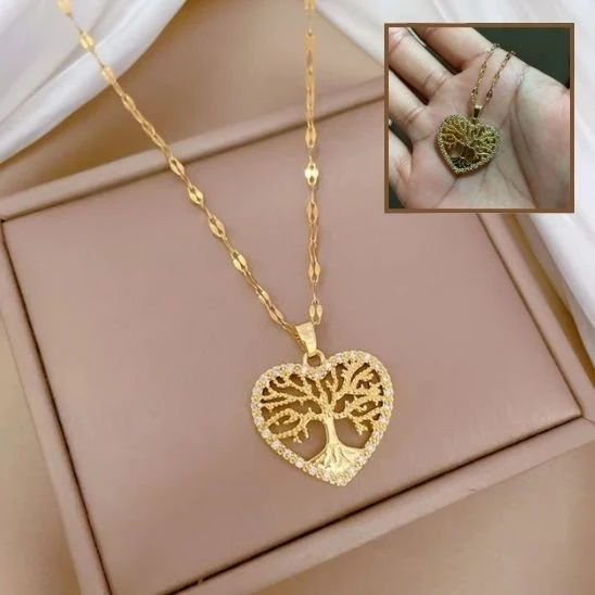 Collier Arbre De Vie Cœur, Pendentif Pour Femme | Spirituel