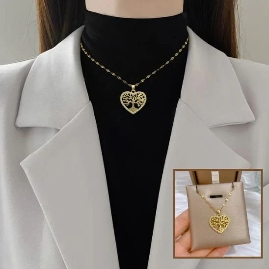 Collier Arbre De Vie Cœur, Pendentif Pour Femme | Spirituel