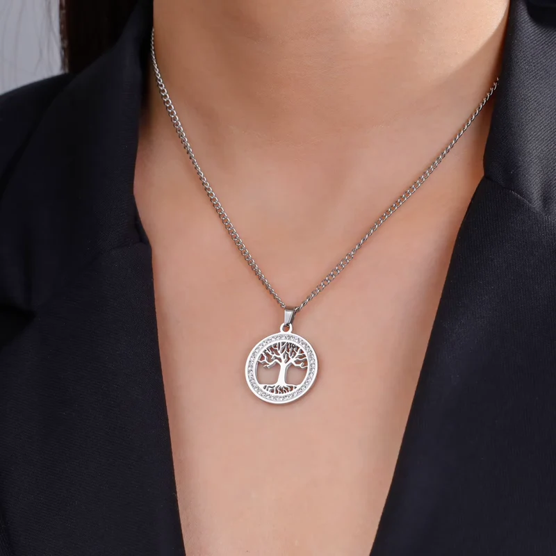 Collier Arbre De Vie Argenté | Étincelant